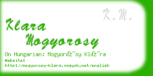 klara mogyorosy business card